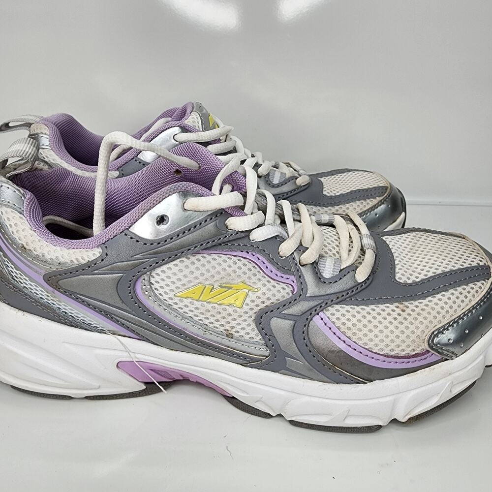 Avia Women 8.5 Athletic Sneakers 5000 Silver Purple White WMAV43GX002L Workout - Picture 6 of 10